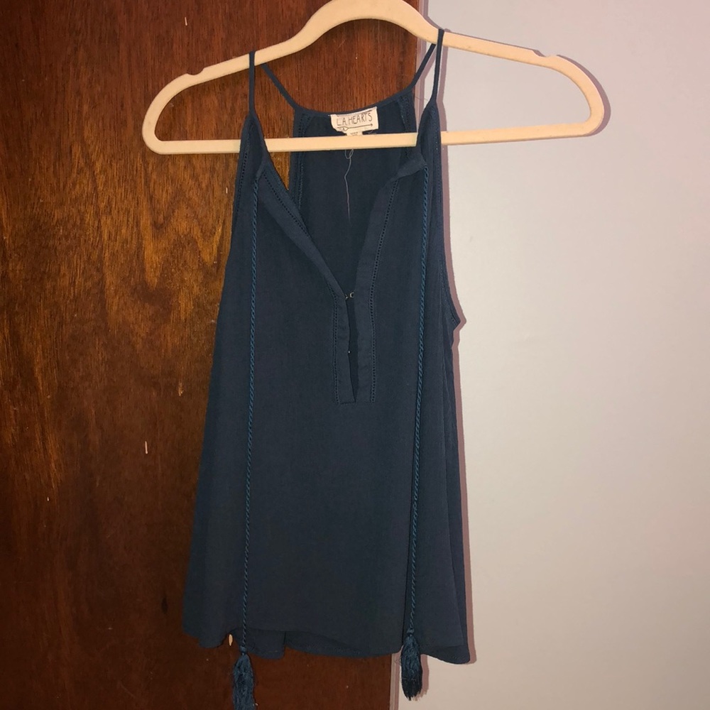 La hearts pacsun blue flowy tank